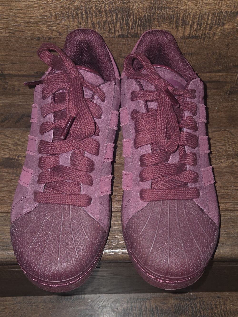 Burgundy Adidas Superstar XLG sneakers (Womens)